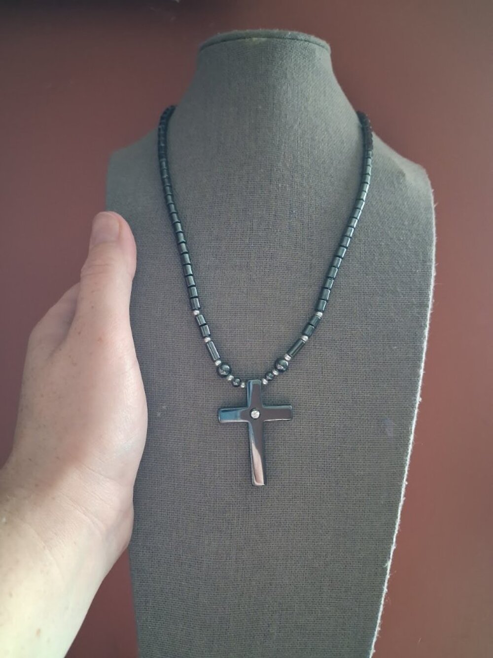 Unusual 18 inch Cross necklace